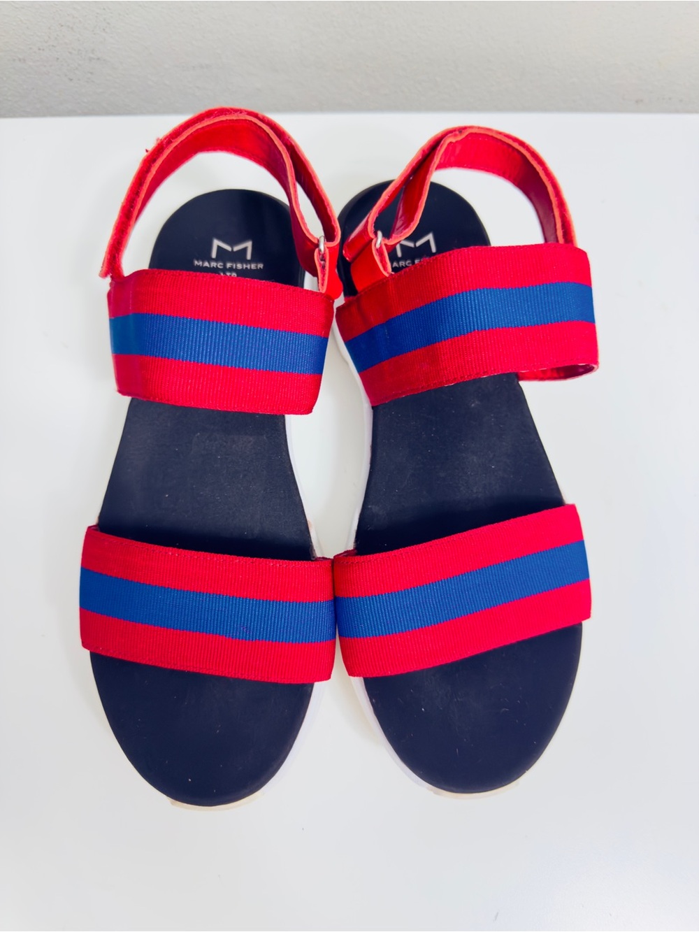 Marc Fisher Red and Blue Sporty Platform Sandals, Reposh size 10